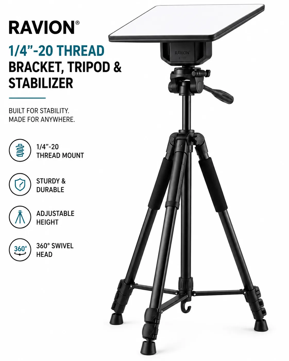 Ravion® 1/4"-20 Thread Bracket Tripod Stabilizer