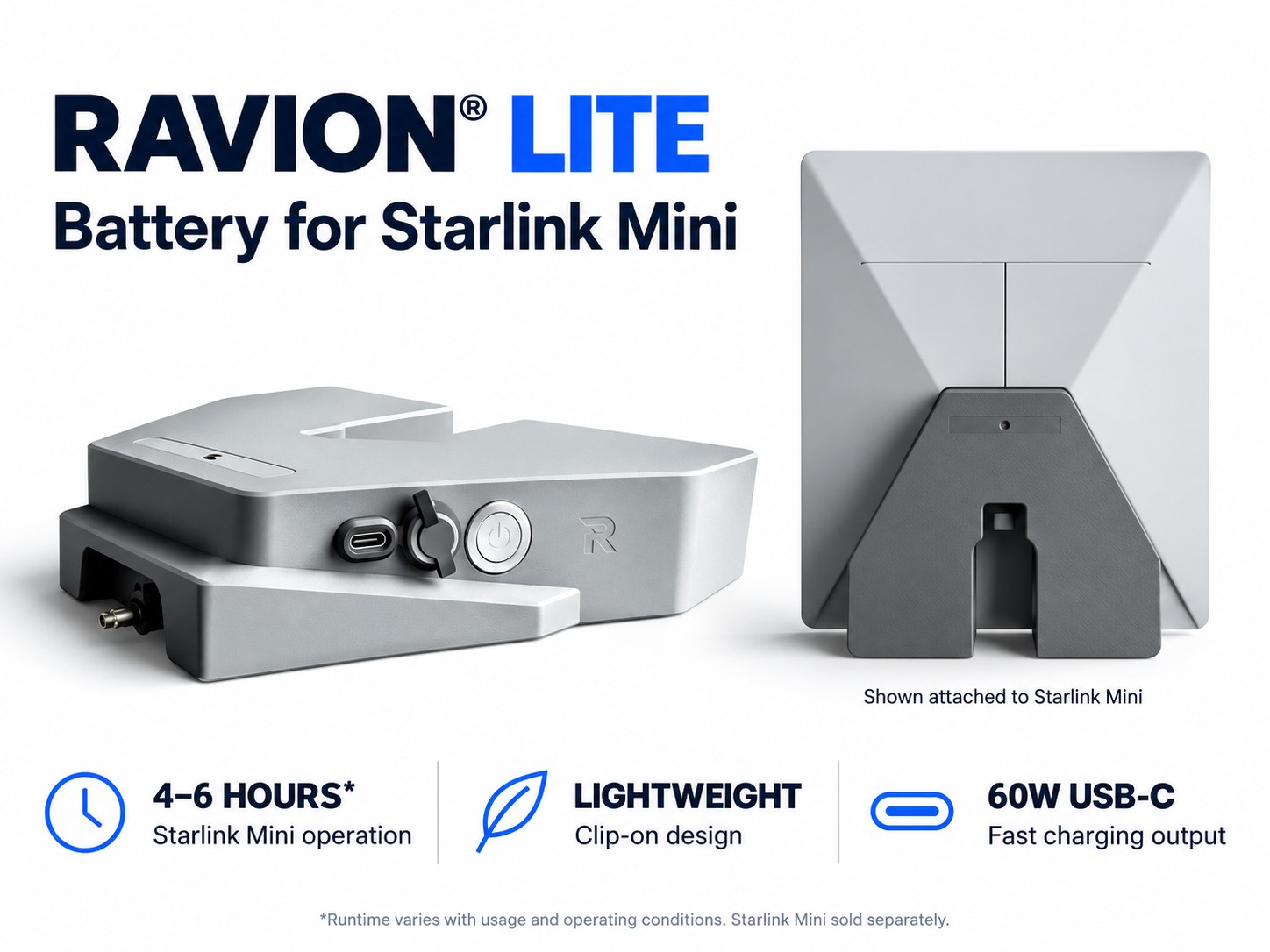 Ravion® Battery Lite for Starlink Mini