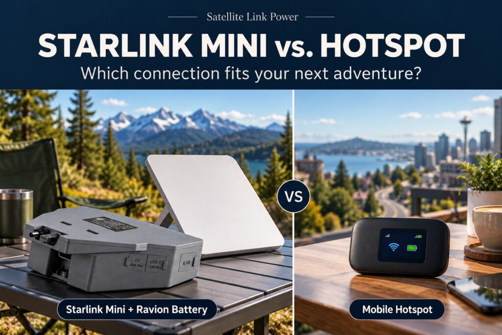 Starlink Mini vs mobile hotspot with Ravion battery